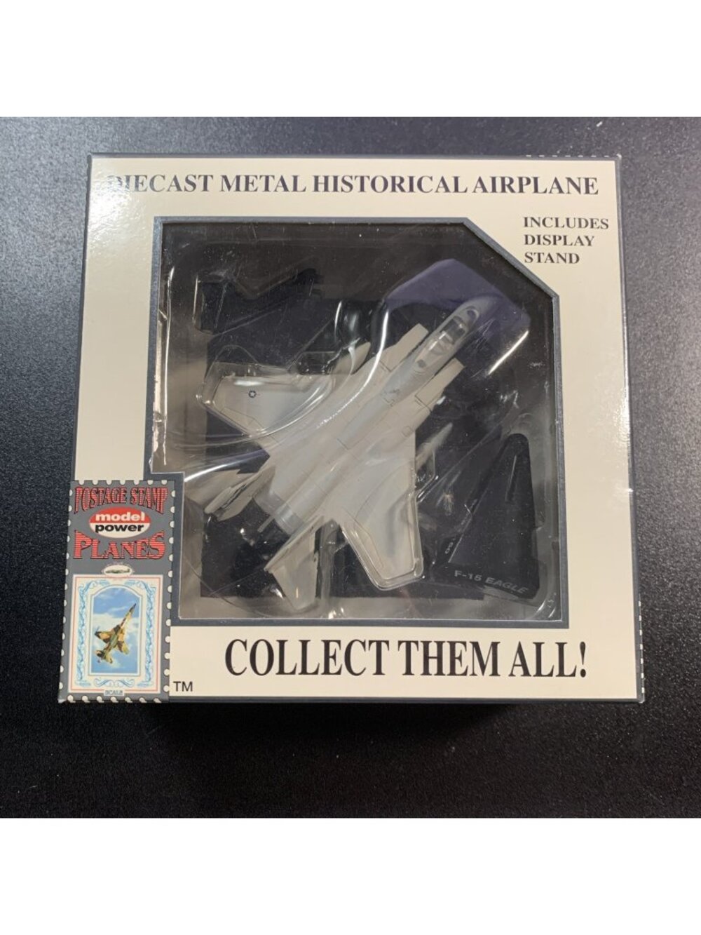 Model Power 5385 F-15 Eagle Fighter 1:100 Diecast Postage Stamp Plane NIB Vtg